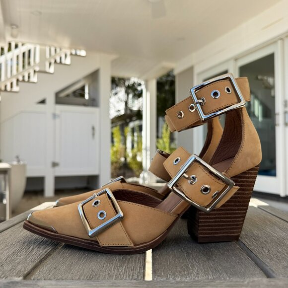 New Jeffrey Campbell x Free People Hendrix Heels Brown 8.5 - Picture 6 of 11